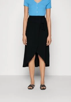 Anna Field Basic Wrap Over Midi Skirt- A-Lijn Rok - Black