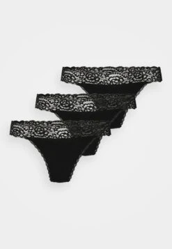 Anna Field 3Pp Margaret Cotton & LaceThong - String - Black -Anna Field 4897e76adea44abf9e99888d6c2e8974