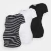 3 Pack - T-Shirt Print - Black /White/Multi-Coloured -Anna Field 4cc5a1c8289e4604bfc1fd8661bc7887