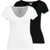2 Pack - T-Shirt Basic - Black/White -Anna Field 68b6fdf4bee145e0be86345861888f00