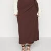 Curvy Textured Sarong Midi Skirt - Wikkelrok - Brown 1 Curvy Textured Sarong Midi Skirt - Wikkelrok - Brown -Anna Field 95c6d4373d704528821c7d350019a755
