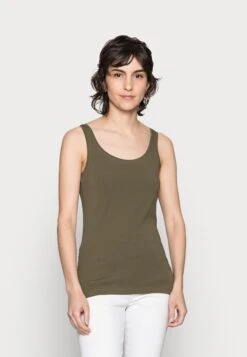 Anna Field Basic Tank 3Er Pack - Top - Black/White /Khaki -Anna Field 9757d09f8c9046c1a3e544999a56fc79