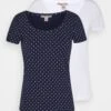 Anna Field 2Er Pack- T-Shirt Print - Navy/White 2 Anna Field 2Er Pack- T-Shirt Print - Navy/White -Anna Field 9cbe316acd414fef89a8cfd7203de34f